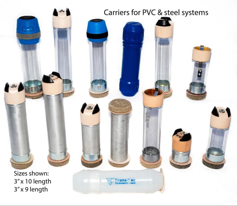 Trans-Vac pneumatic tube carriers